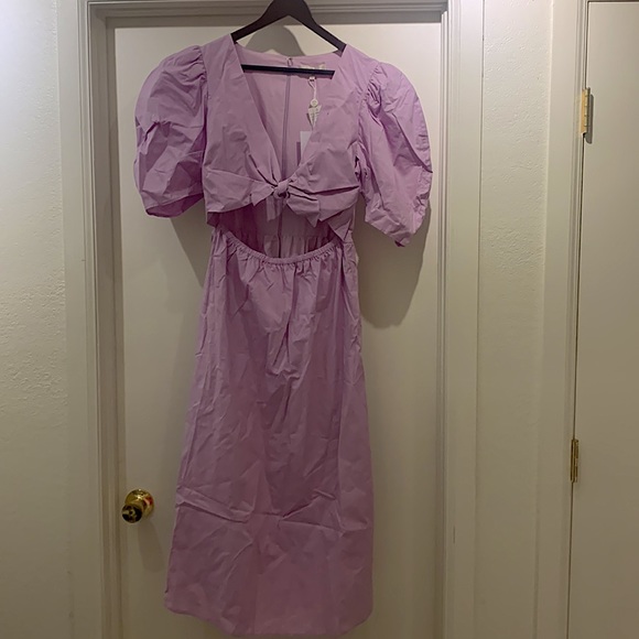 NWT WAYF Lavender twist cutout dress - Picture 6 of 14